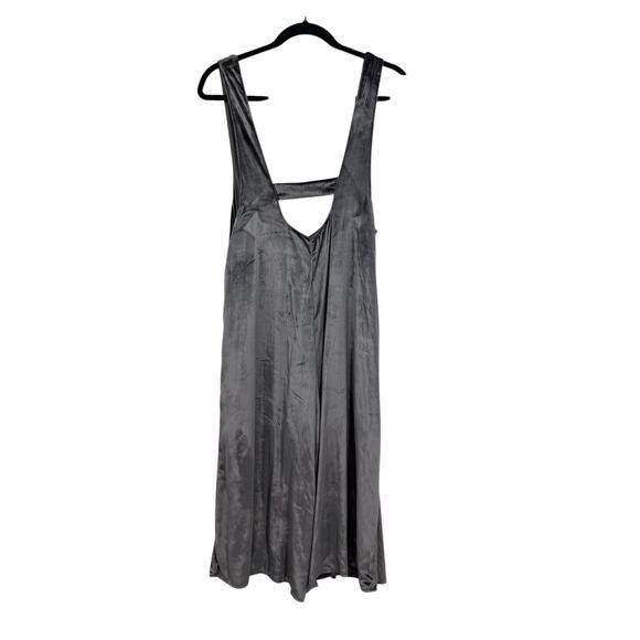 Anthropologie Maeve Monique Jumpsuit Suspender Wide Leg Velvet Gray XXS Petite - Picture 6 of 11